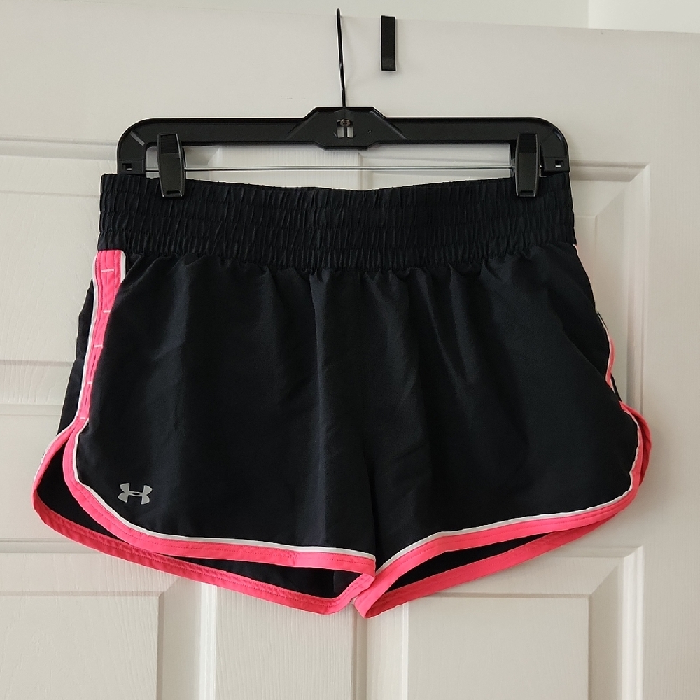 Under Armour Women's Black and Pink Shorts